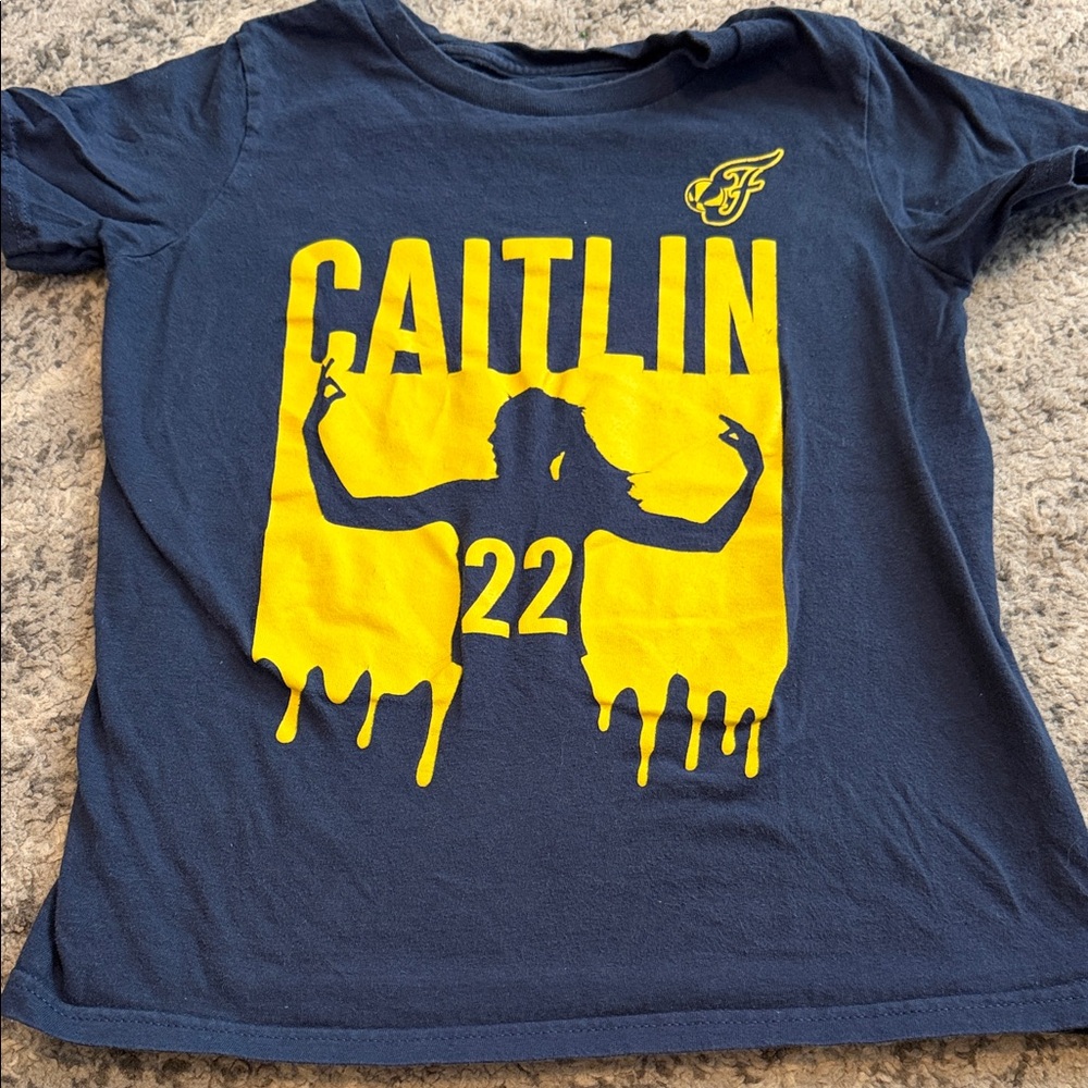 Caitlin Clark #22 Indiana Fever Kids Navy Blue Graphic T-Shirt 6/7